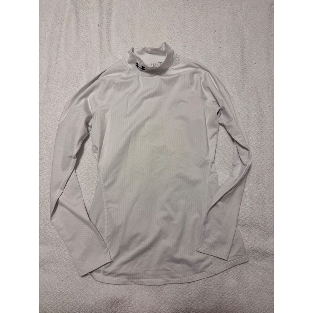Under Armour ColdGear Infrared Mock Neck Base Layer Top White Medium